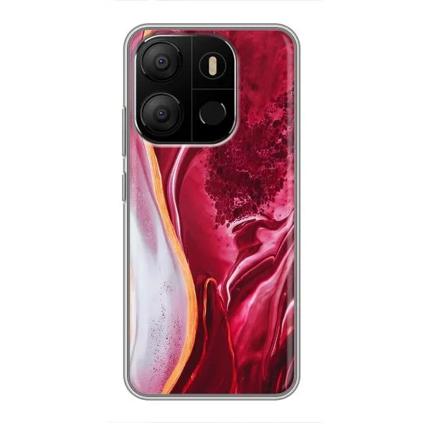 Чехол с принтом «Мрамор красный» для TECNO Pop 7 Pro