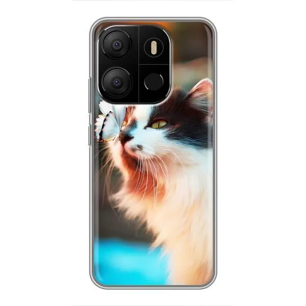 Чехол с принтом «Котик с бабочкой» для TECNO Pop 7 Pro Чехол с принтом «Котик с бабочкой» для TECNO Pop 7 Pro