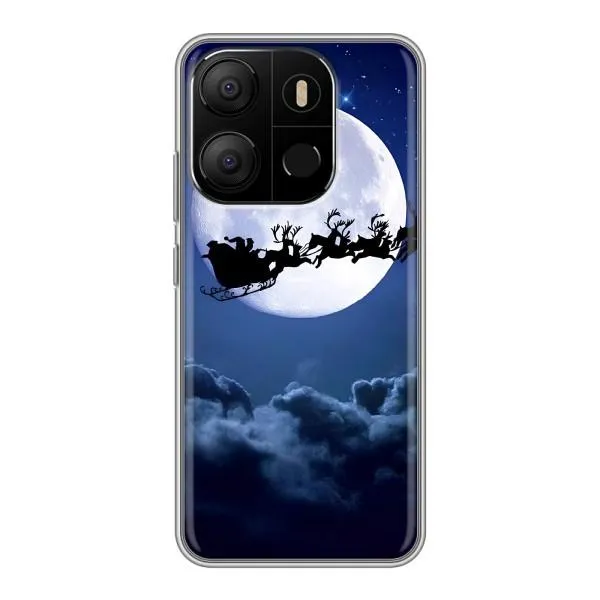 Чехол с принтом «Санта - луна» для TECNO Pop 7 Pro