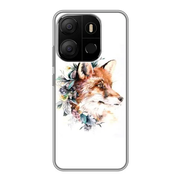 Чехол с принтом «Лисичка в цветочках» для TECNO Pop 7 Чехол с принтом «Лисичка в цветочках» для TECNO Pop 7