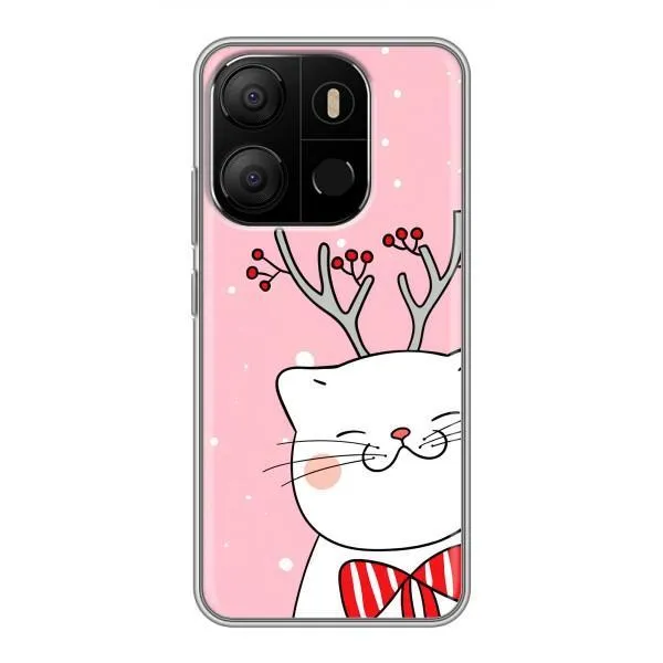 Чехол с принтом «Зимний кот» для TECNO Pop 7