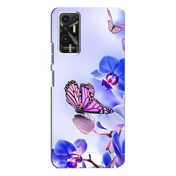Чехол с принтом «Бабочка на цветочке» для TECNO Pova 2 (LE7n)