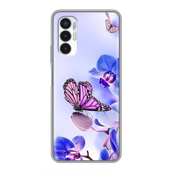 Чехол с принтом «Бабочка на цветочке» для TECNO POVA 3 (LF7n)