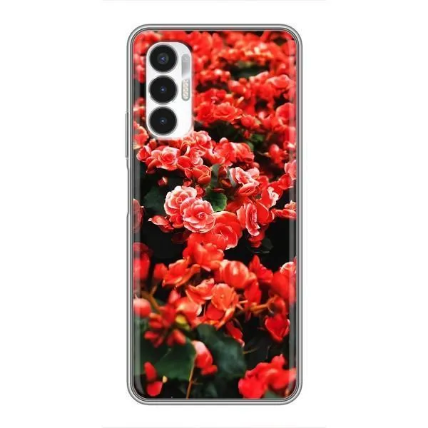 Чехол с принтом «Цветы красные» для TECNO POVA 3 (LF7n)
