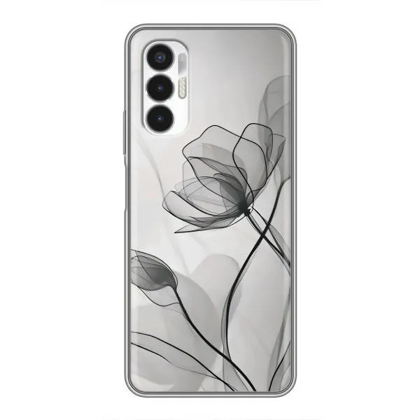 Чехол с принтом «Черные цветы» для TECNO POVA 3 (LF7n) Чехол с принтом «Черные цветы» для TECNO POVA 3 (LF7n)