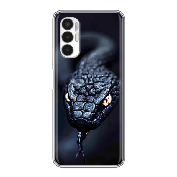 Чехол с принтом «Черная змея» для TECNO POVA 3 (LF7n)