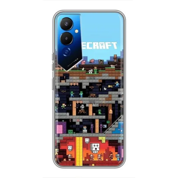 Чехол с принтом «фон Minecraft» для TECNO POVA 4 (LG7n)
