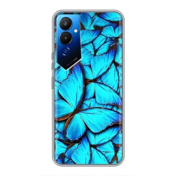 Чехол с принтом «Синие бабочки» для TECNO POVA 4 (LG7n) Чехол с принтом «Синие бабочки» для TECNO POVA 4 (LG7n)