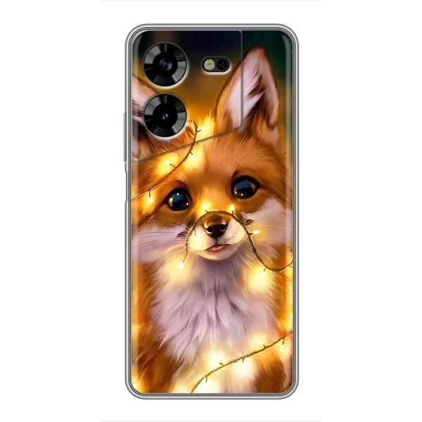 Чехол с принтом «Лисичка в гирляндах» для TECNO POVA 5 (LG7n) Чехол с принтом «Лисичка в гирляндах» для TECNO POVA 5 (LG7n)