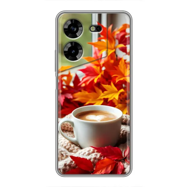 Чехол с принтом «Кофе и листья» для TECNO POVA 5 (LG7n) Чехол с принтом «Кофе и листья» для TECNO POVA 5 (LG7n)