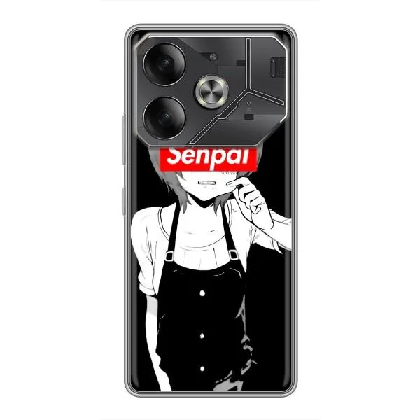 Чехол с принтом «Senpai» для TECNO Pova 6