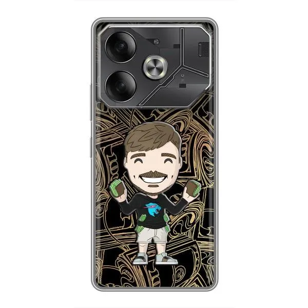 Чехол с принтом «Mister Beast» для TECNO Pova 6 Чехол с принтом «Mister Beast» для TECNO Pova 6