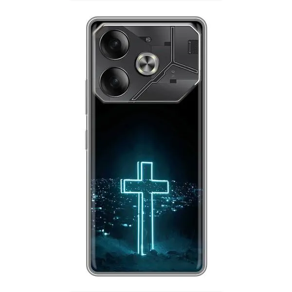 Чохол з принтом «Хрест і місто» для TECNO Pova 6