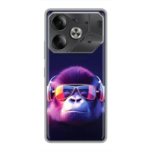Чехол с принтом «Стильная обезьяна» для TECNO Pova 6