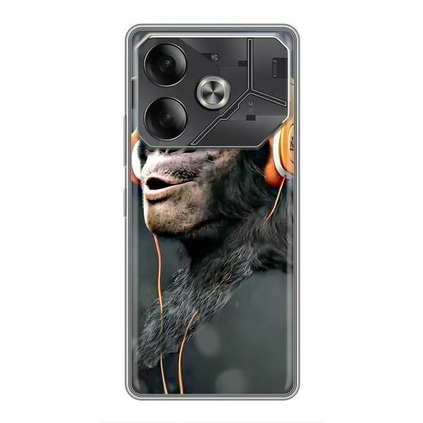 Чехол с принтом «В наушниках» для TECNO Pova 6