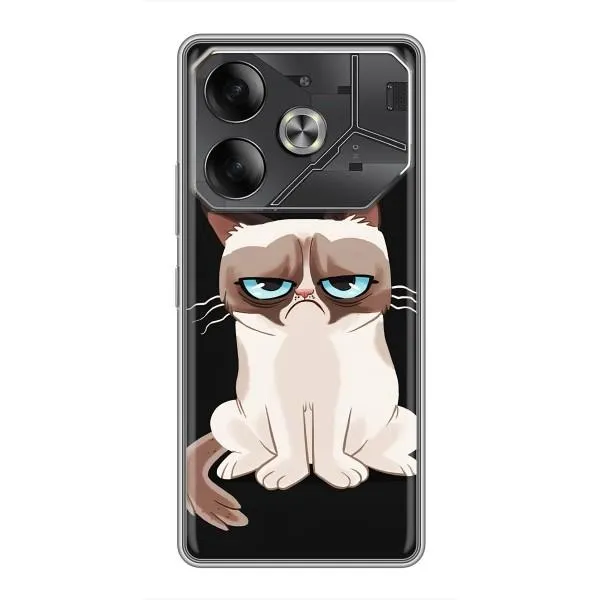 Чехол с принтом «Грустный кот» для TECNO Pova 6 Чехол с принтом «Грустный кот» для TECNO Pova 6