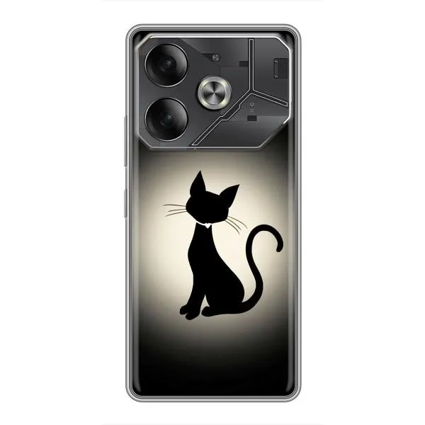 Чехол с принтом «Силуэт котика» для TECNO Pova 6 Чехол с принтом «Силуэт котика» для TECNO Pova 6