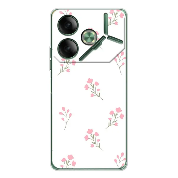 Чехол с принтом «Розовые цветы» для TECNO Pova 7 5G