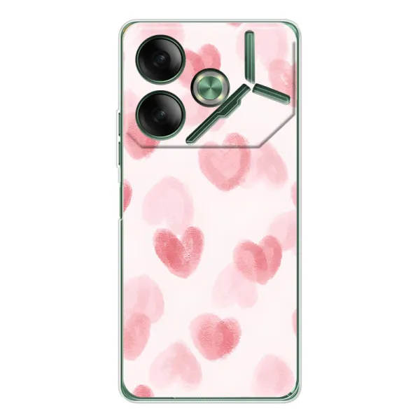 Чехол с принтом «Розовые сердечки» для TECNO Pova 7 5G