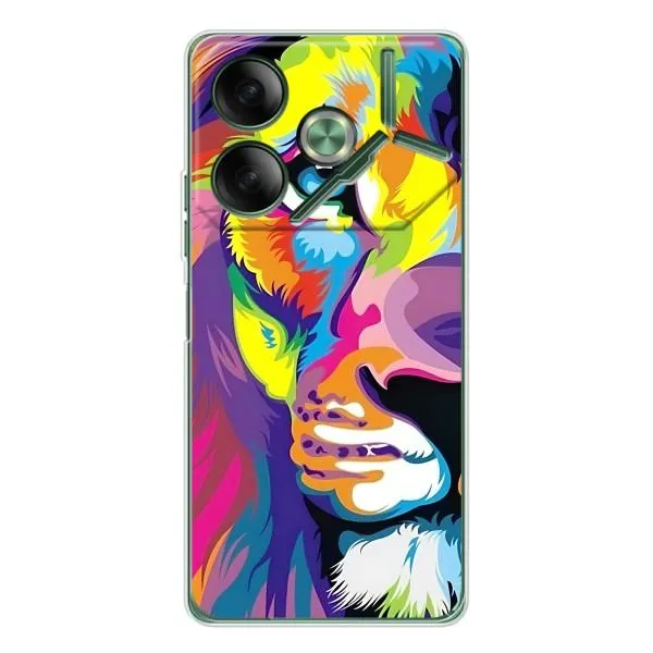Чехол с принтом «Яркий Лев» для TECNO Pova 7