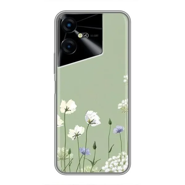 Чехол с принтом «Цветы на зеленом» для TECNO POVA Neo 3 Чехол с принтом «Цветы на зеленом» для TECNO POVA Neo 3