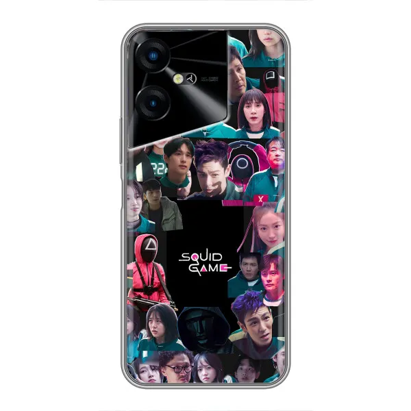 Чехол с принтом «Коллаж Игра кальмара» для TECNO POVA Neo 3 Чехол с принтом «Коллаж Игра кальмара» для TECNO POVA Neo 3
