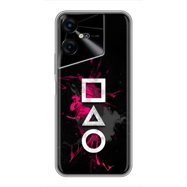 Чехол с принтом «Символы Игра кальмара» для TECNO POVA Neo 3 Чехол с принтом «Символы Игра кальмара» для TECNO POVA Neo 3