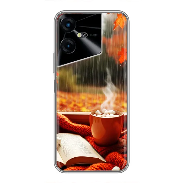 Чехол с принтом «Кофе и дождь» для TECNO POVA Neo 3