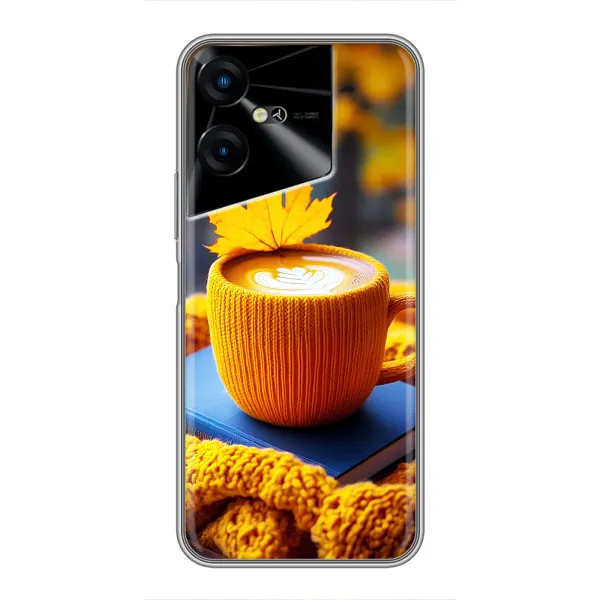Чехол с принтом «Кофе на желтом пледе» для TECNO POVA Neo 3