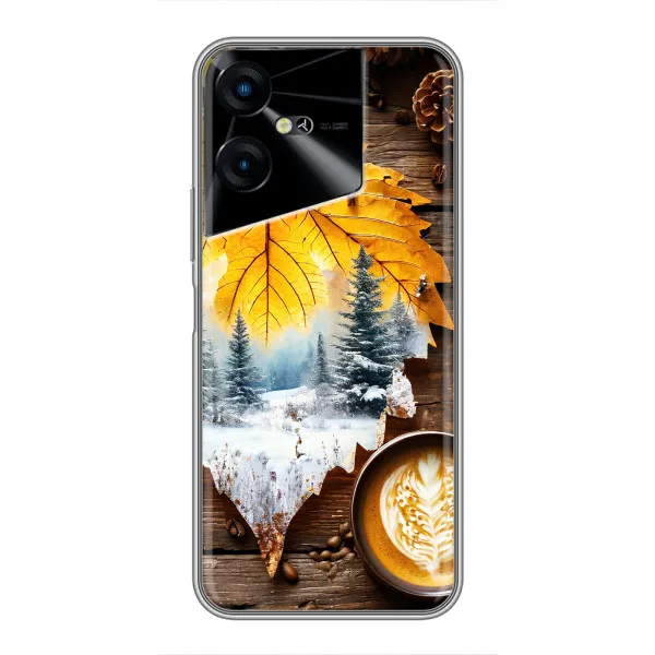Чехол с принтом «Осенне-зимний кофе» для TECNO POVA Neo 3