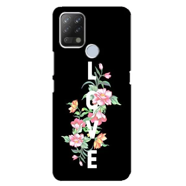 Чехол с принтом «Цветы LOVE» для TECNO Pova