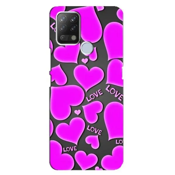 Чехол с принтом «Pink hearts» для TECNO Pova