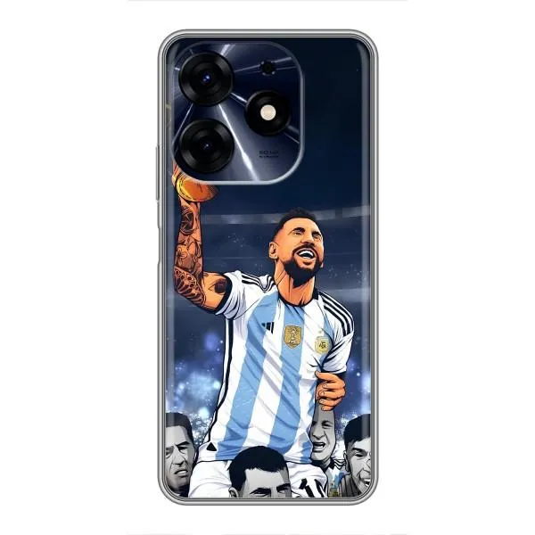 Чехол с принтом «Месси с кубком» для TECNO Spark 10 Pro