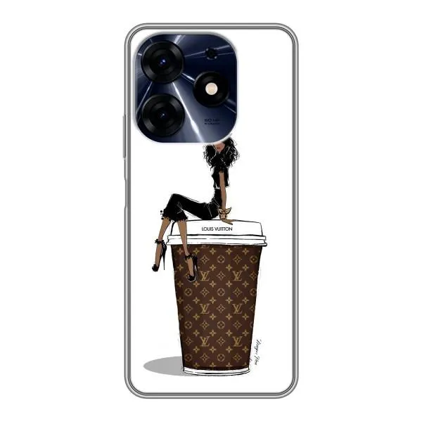 Чехол с принтом «кофе LOUIS VUITTON» для TECNO Spark 10 Pro