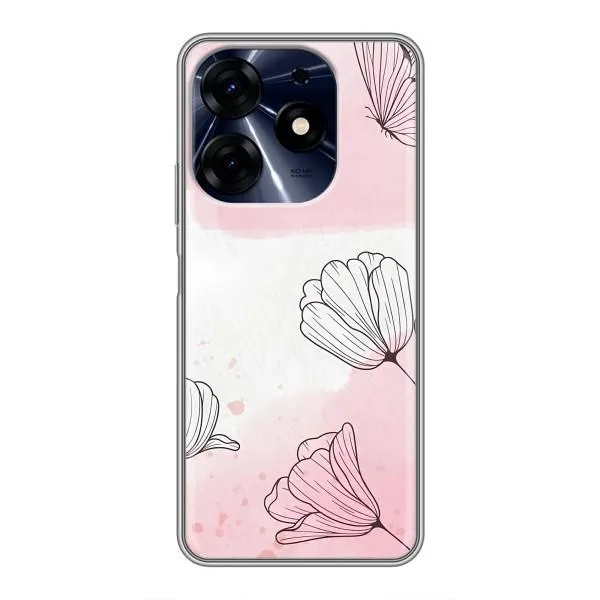 Чехол с принтом «Розовые цветы» для TECNO Spark 10 Pro