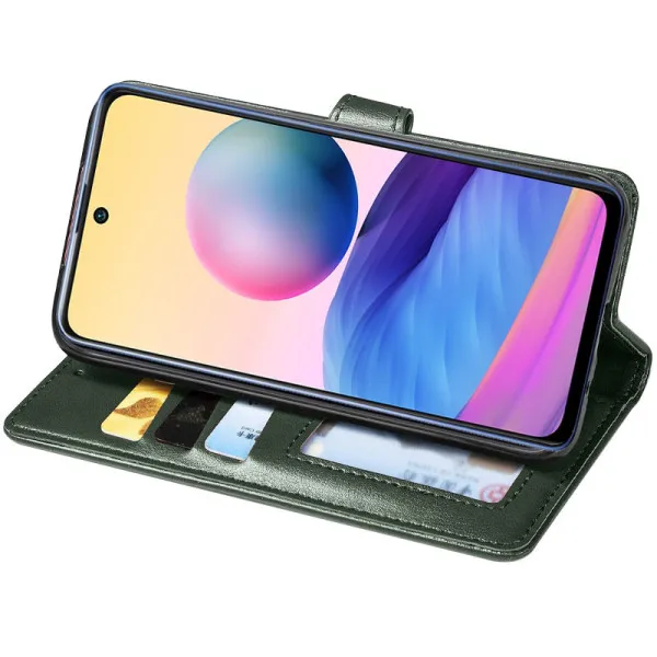 Кожаный чехол-книжка GETMAN Gallant (PU) для TECNO Spark 10 — Зеленый — фото 3
