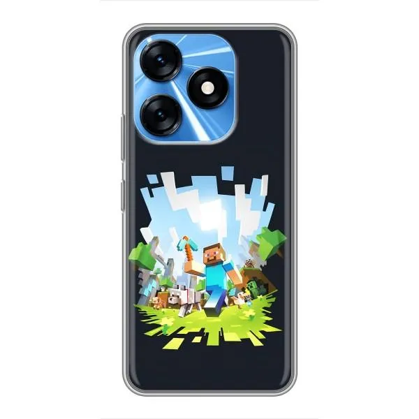 Чохол з принтом «персонажі Minecraft» для TECNO Spark 10