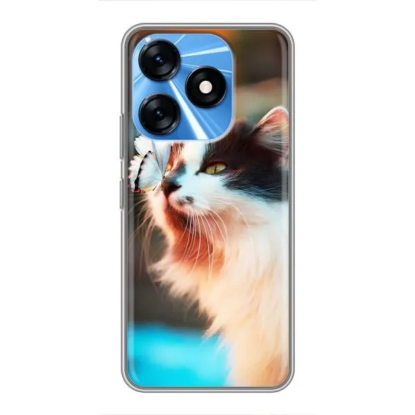 Чехол с принтом «Котик с бабочкой» для TECNO Spark 10