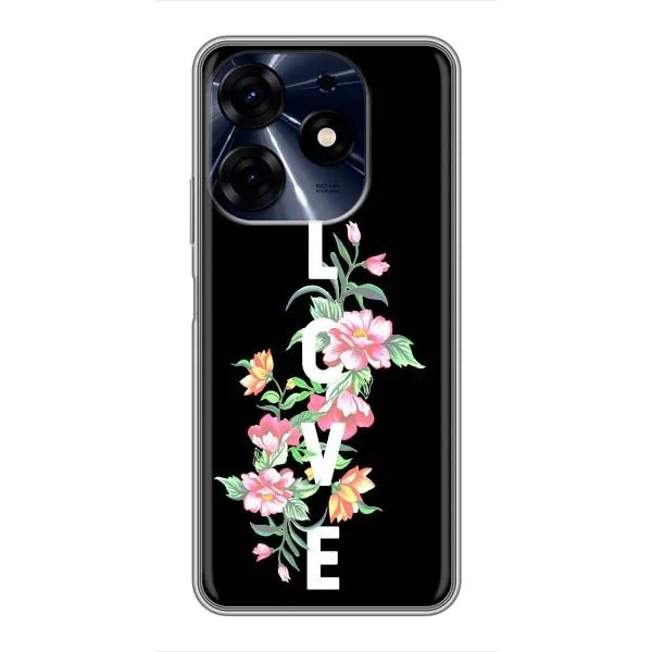 Чехол с принтом «Цветы LOVE» для TECNO Spark 10c Чехол с принтом «Цветы LOVE» для TECNO Spark 10c