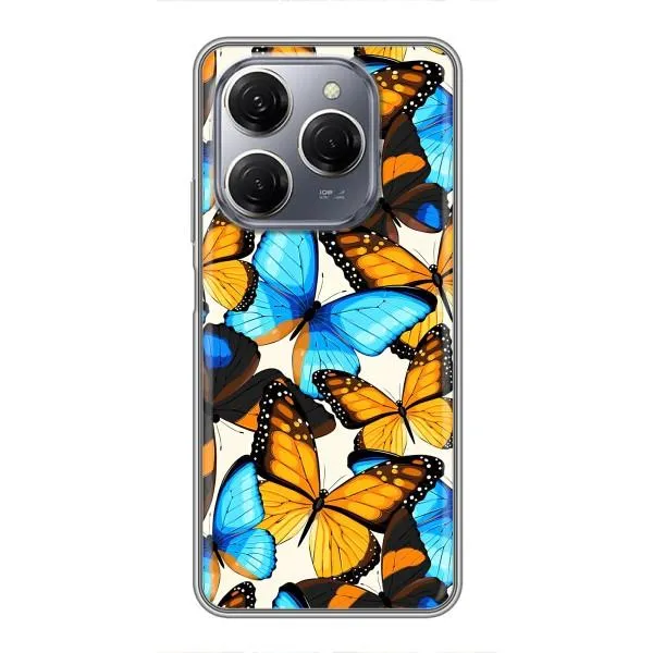 Чехол с принтом «Яркие бабочки» для TECNO Spark 20 Pro