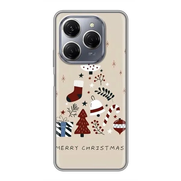 Чехол с принтом «Merry Christmas» для TECNO Spark 20 Pro