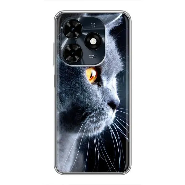 Чехол с принтом «Серый Кот» для TECNO Spark 20c