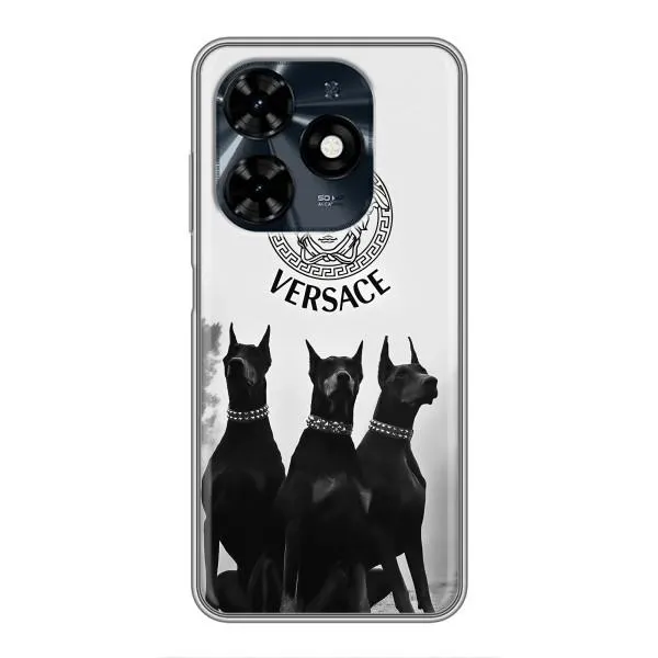 Чехол с принтом «Доберман Версаче» для TECNO Spark 20c
