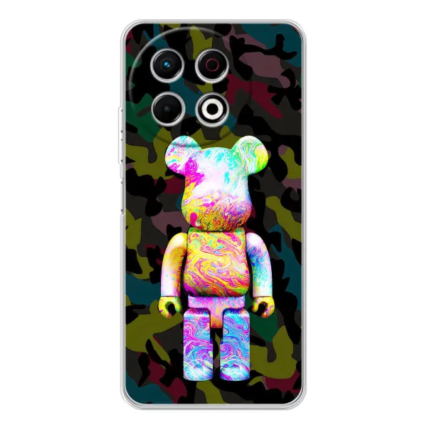 Чехол с принтом «Яркий Bearbrick» для TECNO Spark 30 Pro