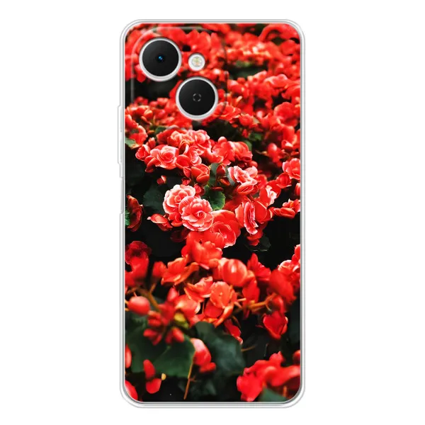 Чохол з принтом «Квіти червоні» для TECNO Spark 40C