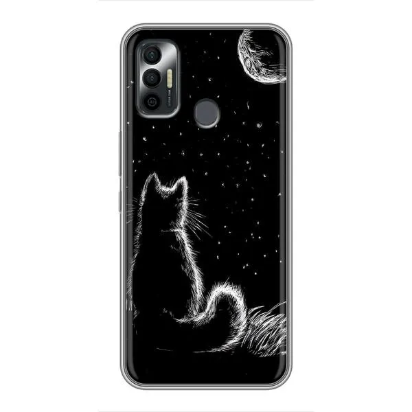 Чехол с принтом «Котик и луна» для TECNO Spark 7 (KF6n) Чехол с принтом «Котик и луна» для TECNO Spark 7 (KF6n)
