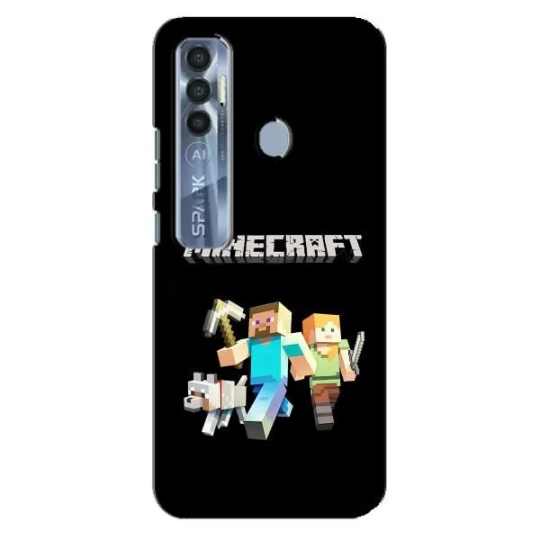 Чехол с принтом «герои Minecraft» для TECNO Spark 7 Pro