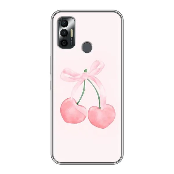 Чехол с принтом «Розовые вишни» для TECNO Spark 7P