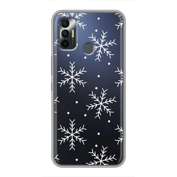 Чехол с принтом «Белые снежинки» для TECNO Spark 7P