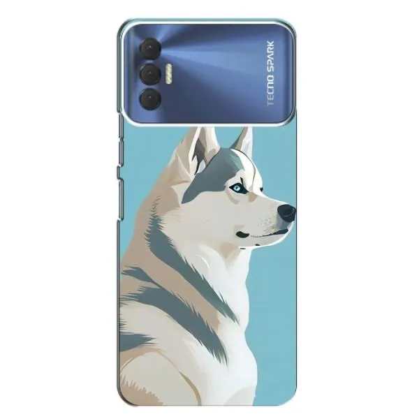 Чехол с принтом «Хаски арт» для TECNO Spark 8P